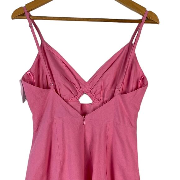 Bershka Barbiecore Cutout Mini Dress‎ Small NEW Cotton Sleeveless Y2K Babydoll - Picture 8 of 12